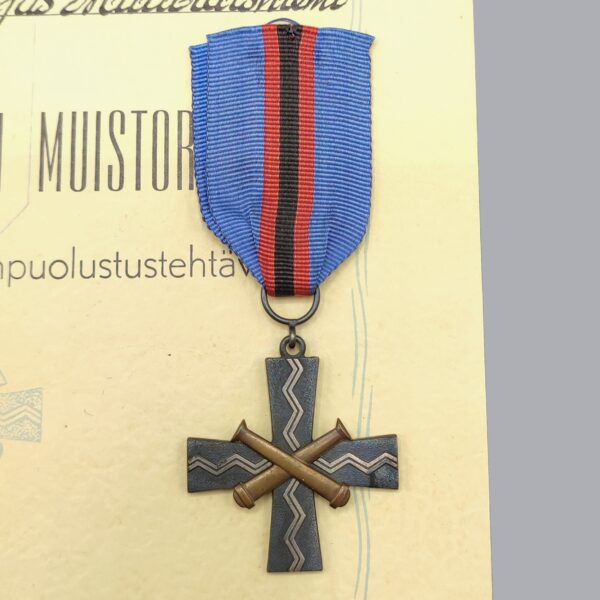 COMMEMORATIVE CROSS OF THE COASTAL DEFENCE & CERTIFICATE