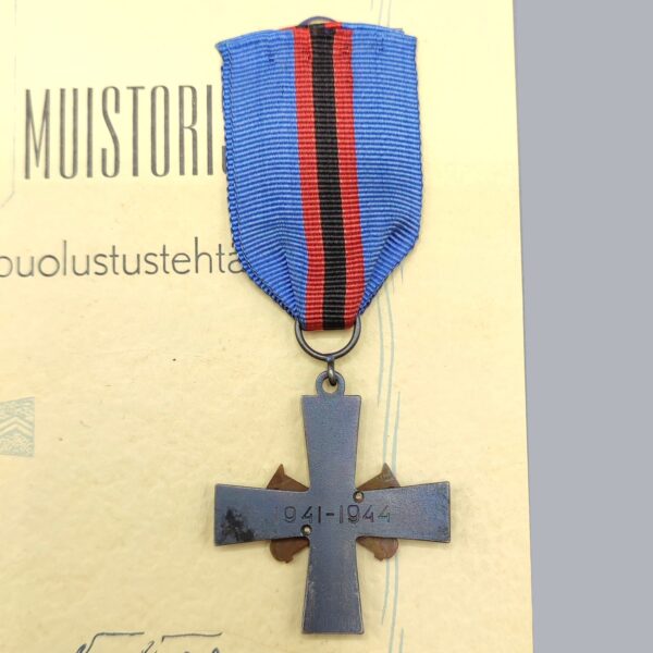 COMMEMORATIVE CROSS OF THE COASTAL DEFENCE & CERTIFICATE