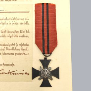 CAMPAIGN CROSS OF THE CENTRAL KARELIAN ISTHMUS & CERTIFICATE