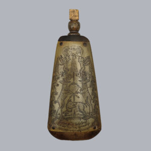 GERMAN ENGRAVED POWDER FLASK