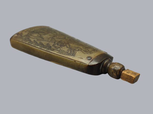 GERMAN ENGRAVED POWDER FLASK