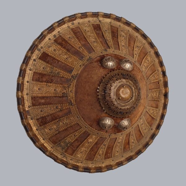 AMHARA SHIELD WITH GILDED BRASS MOUNTS