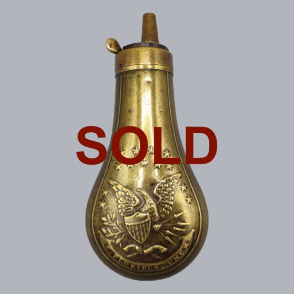AMERICAN COPPER & BRASS POWDER FLASK