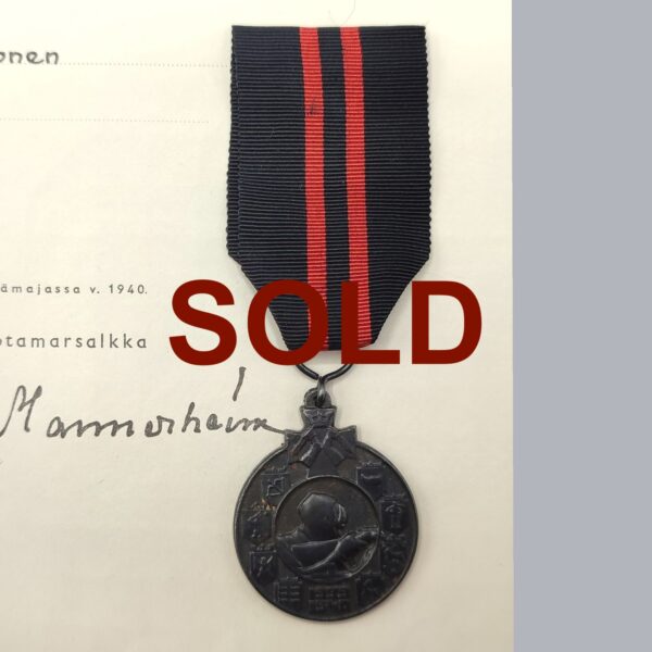 FINNISH WWII COMMEMORATIVE MEDAL (WINTER WAR & PAPERS)