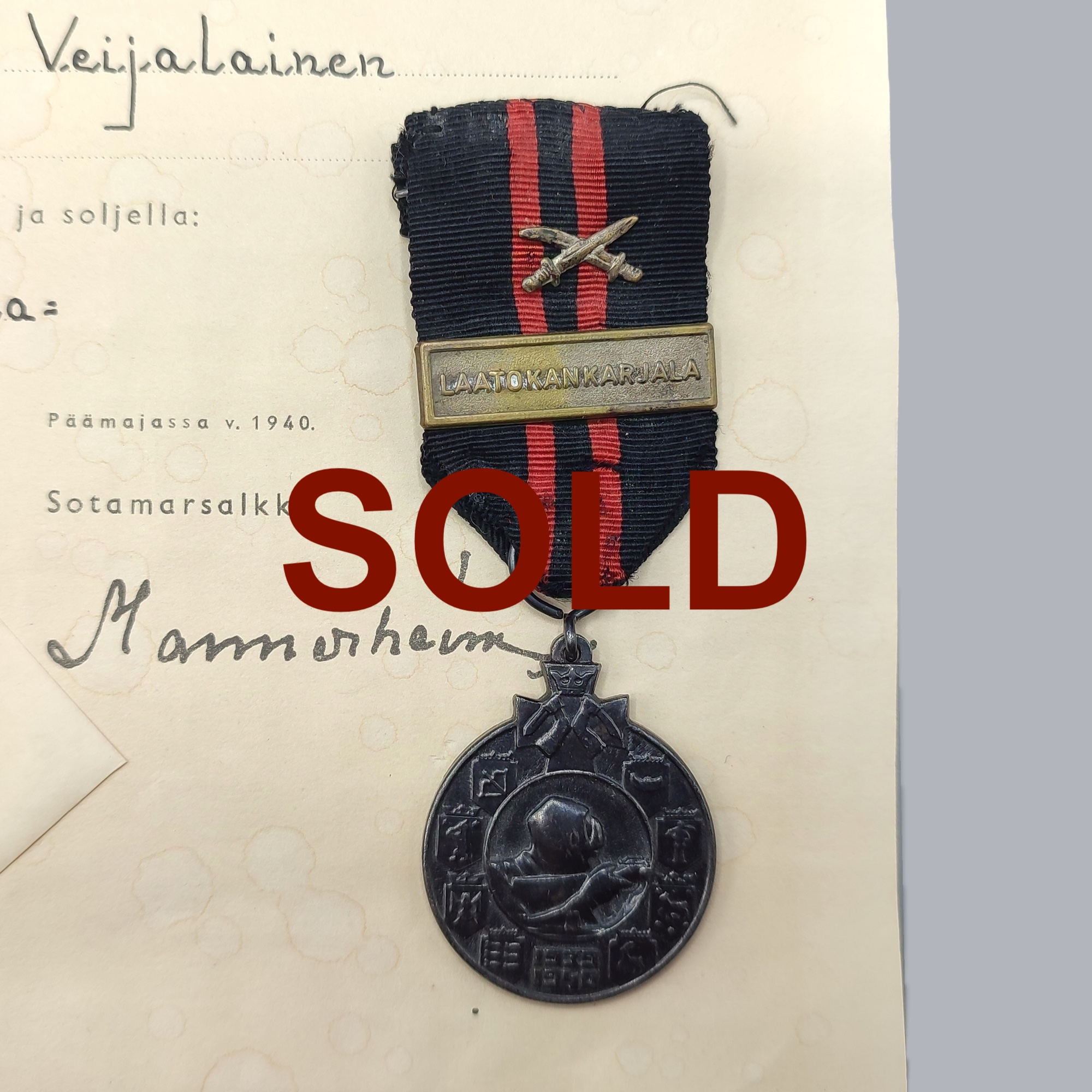 FINNISH WWII COMMEMORATIVE MEDAL (WINTER WAR & PAPERS)