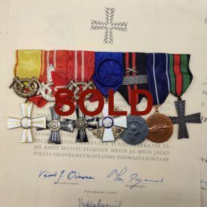FINNISH WWII MEDAL BAR WITH PAPERS