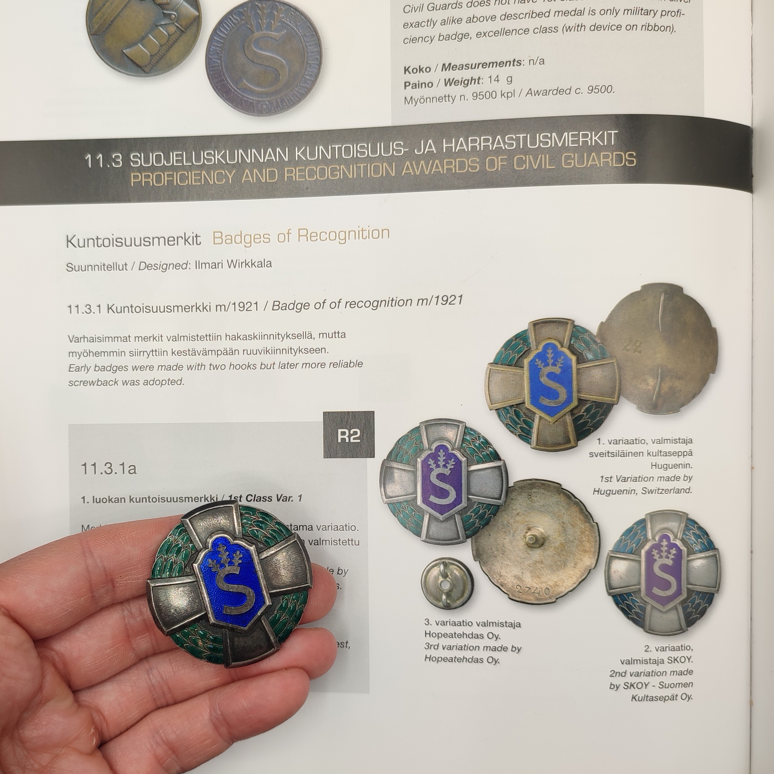 FINNISH INTER-WAR CIVIL GUARD BADGE OF RECOGNITION 1ST CLASS