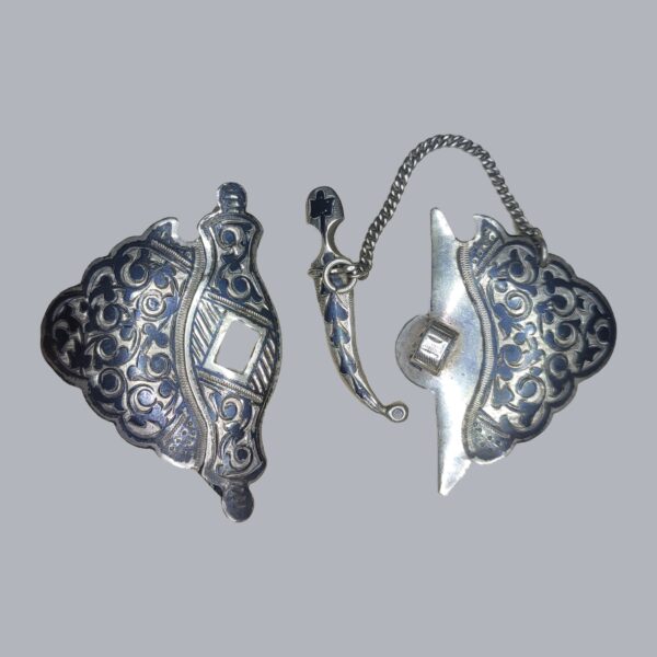 CAUCASIAN BELT BUCKLE IN NIELLO SILVER