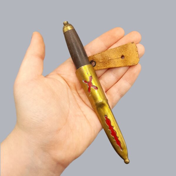 Vintage 1920s Swedish Eskilstuna Knife by G. Joh. Berg and DW Dahlgren Puukko Mora Pocket Knives Ebony Handle Brass Scabbard Nordic Sweden