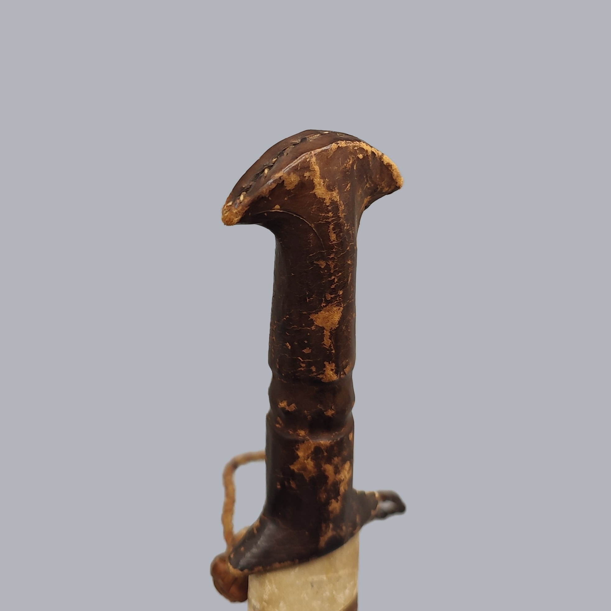 A696c Vintage 1950s Sudanese Arm Dagger North African Tribal Hunting Knife Leather Handle Sheath Ethnographic Steel Blade Islamic Oriental Sudan