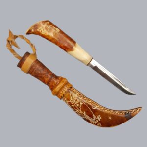Vintage 1960s Finnish Samí Style Puukko Knife Reindeer Horn Steel Blade Lapland Nordic Bushcraft Outdoor Gift Idea Scandinavian Finland