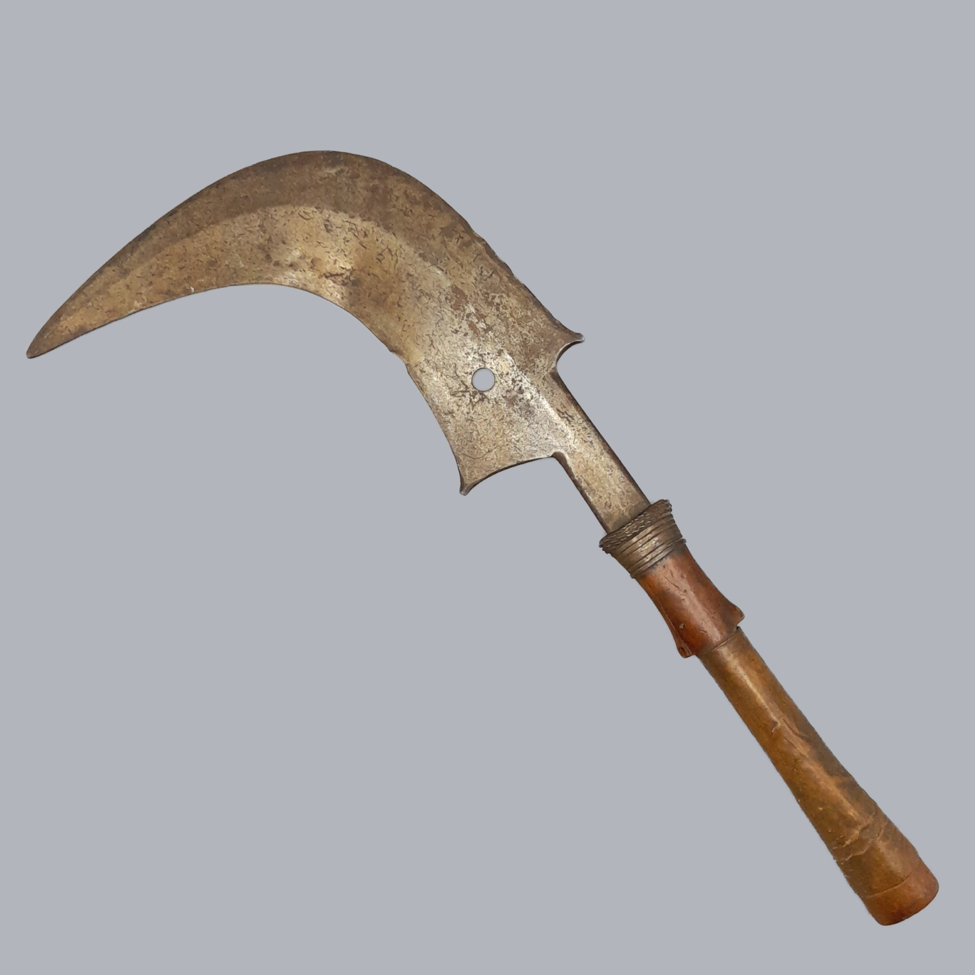 A699a Vintage 1950s Congolese Trumbash Throwing Knife Mangbetu Ceremonial Axe Steel Wood Leather African Tribal Ritual Ethnographic Antique Congo
