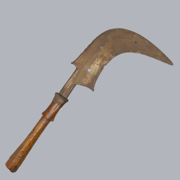 Vintage 1950s Congolese Trumbash Throwing Knife Mangbetu Ceremonial Axe Steel Wood Leather African Tribal Ritual Ethnographic Antique Congo