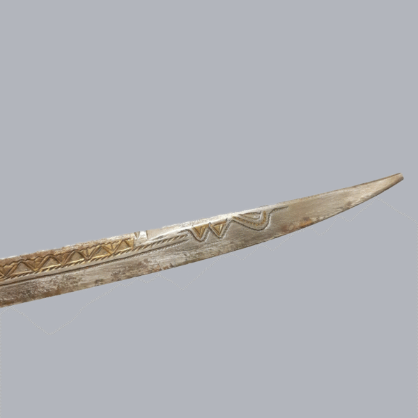 Vintage Algerian Flyssa Ajenoui Knife 20th Century 1950s Sword Dagger African Tribal Traditional Wood Steel Iron Metal North African Antique