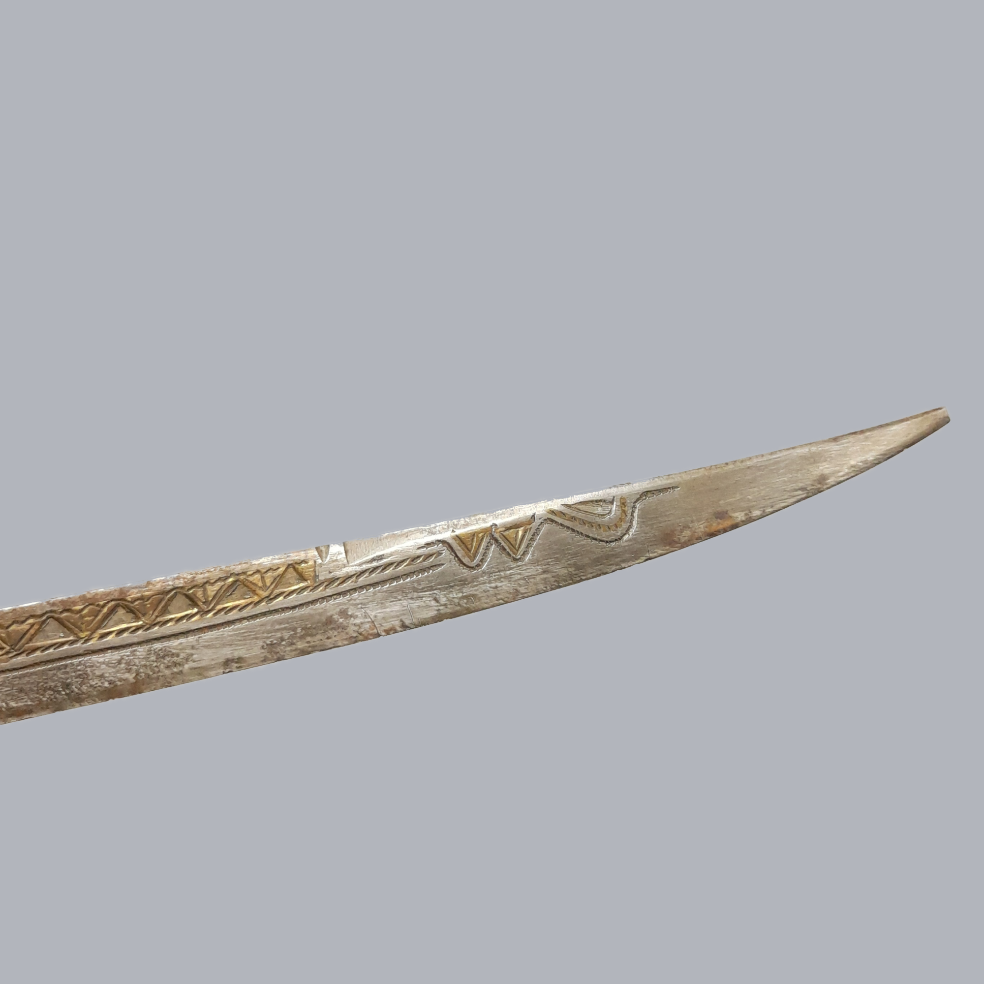 A700d Vintage Algerian Flyssa Ajenoui Knife 20th Century 1950s Sword Dagger African Tribal Traditional Wood Steel Iron Metal North African Antique