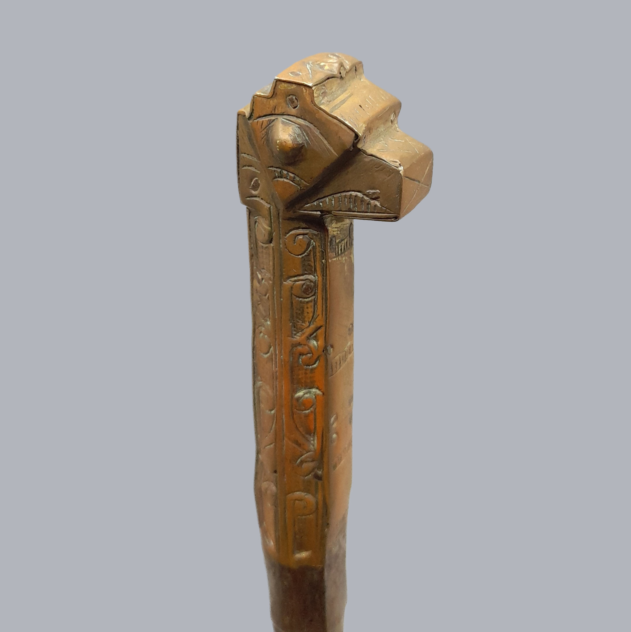 A700e Vintage Algerian Flyssa Ajenoui Knife 20th Century 1950s Sword Dagger African Tribal Traditional Wood Steel Iron Metal North African Antique