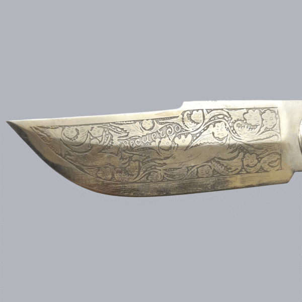 Vintage 1900s Spanish Navaja Knife Toledo Spain Tourist Traditional Bushcraft Outdoor European Steel Horn Handle Blade Ethnographic
