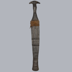 Antique Sudanese Arm Dagger 20th Century Metal Steel Blade Knife Sudan North African Islamic Ethnographic Leather Wooden Tribal Hunting Tool