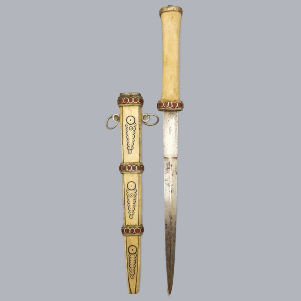 Vintage Mongolian Bone Dagger 20th Century 1900s East Asian Ethnographic Bone Steel Sword Caucasian Oriental Blade Asian Arms