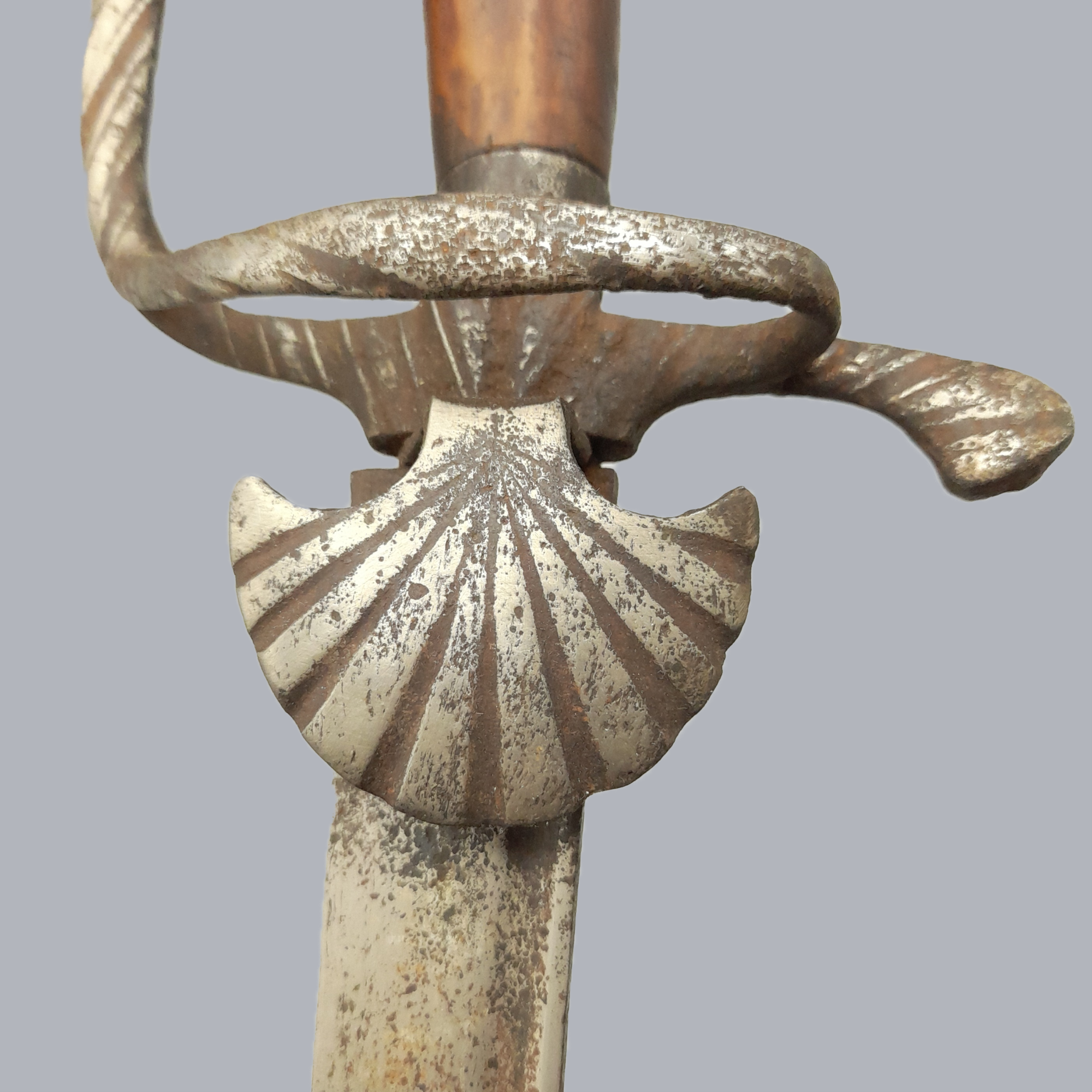 A683c Antique German Continental Side Sword European Steel Longsword Hunting Gear Ethnographic 17th Century Blade Restoration Project