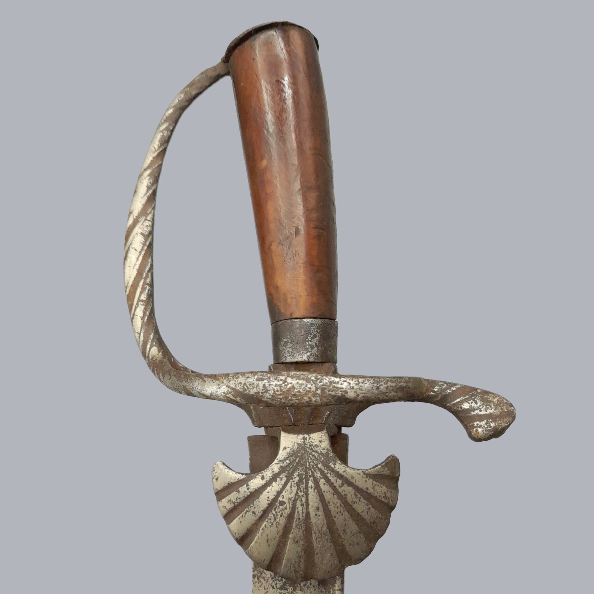 A683d Antique German Continental Side Sword European Steel Longsword Hunting Gear Ethnographic 17th Century Blade Restoration Project