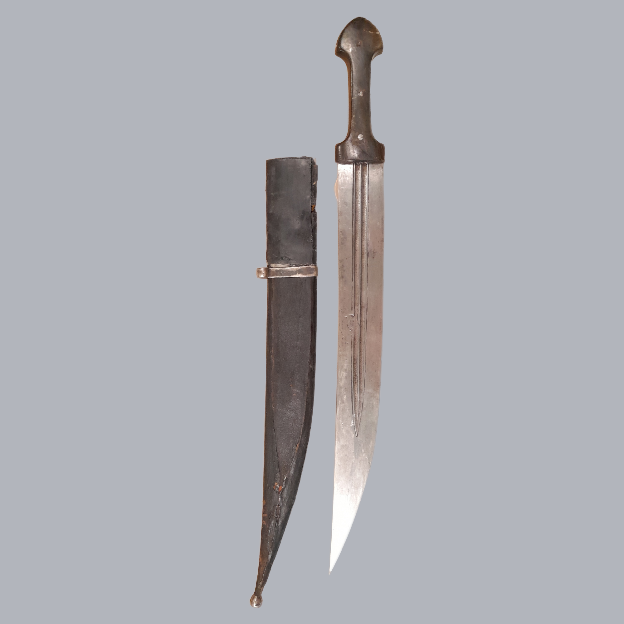 A684c Antique Caucasian Kindjall Dagger 19th Century Steel Blade Khanjali Armenian Ottoman Empire Eurasian Ethnographic Tool