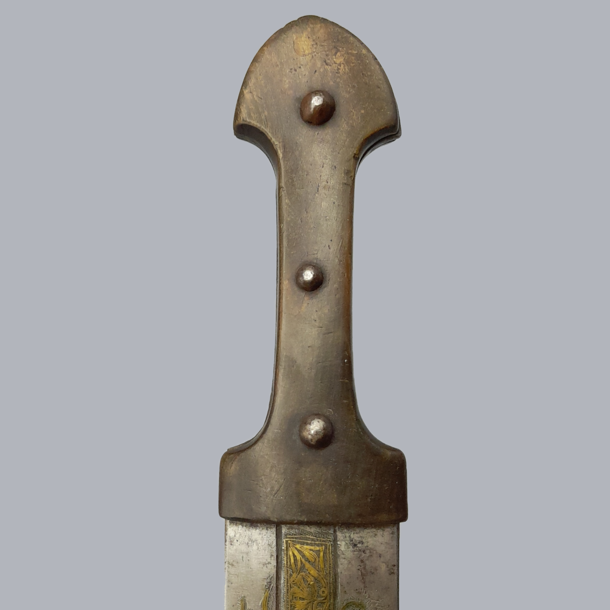 A684g Antique Caucasian Kindjall Dagger 19th Century Steel Blade Khanjali Armenian Ottoman Empire Eurasian Ethnographic Tool