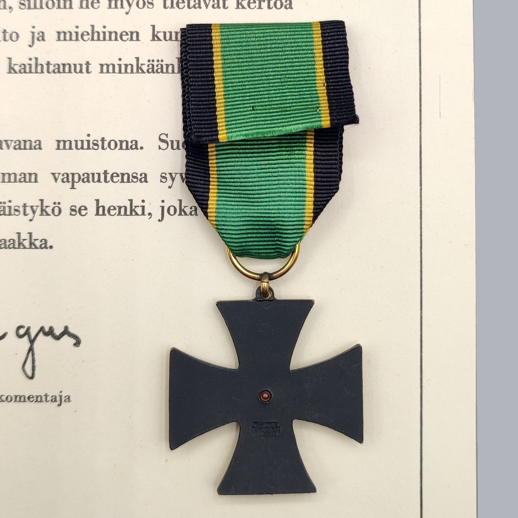 FINNISH WWII REGIMENTAL CROSS OF THE ARMOURED DIVISION