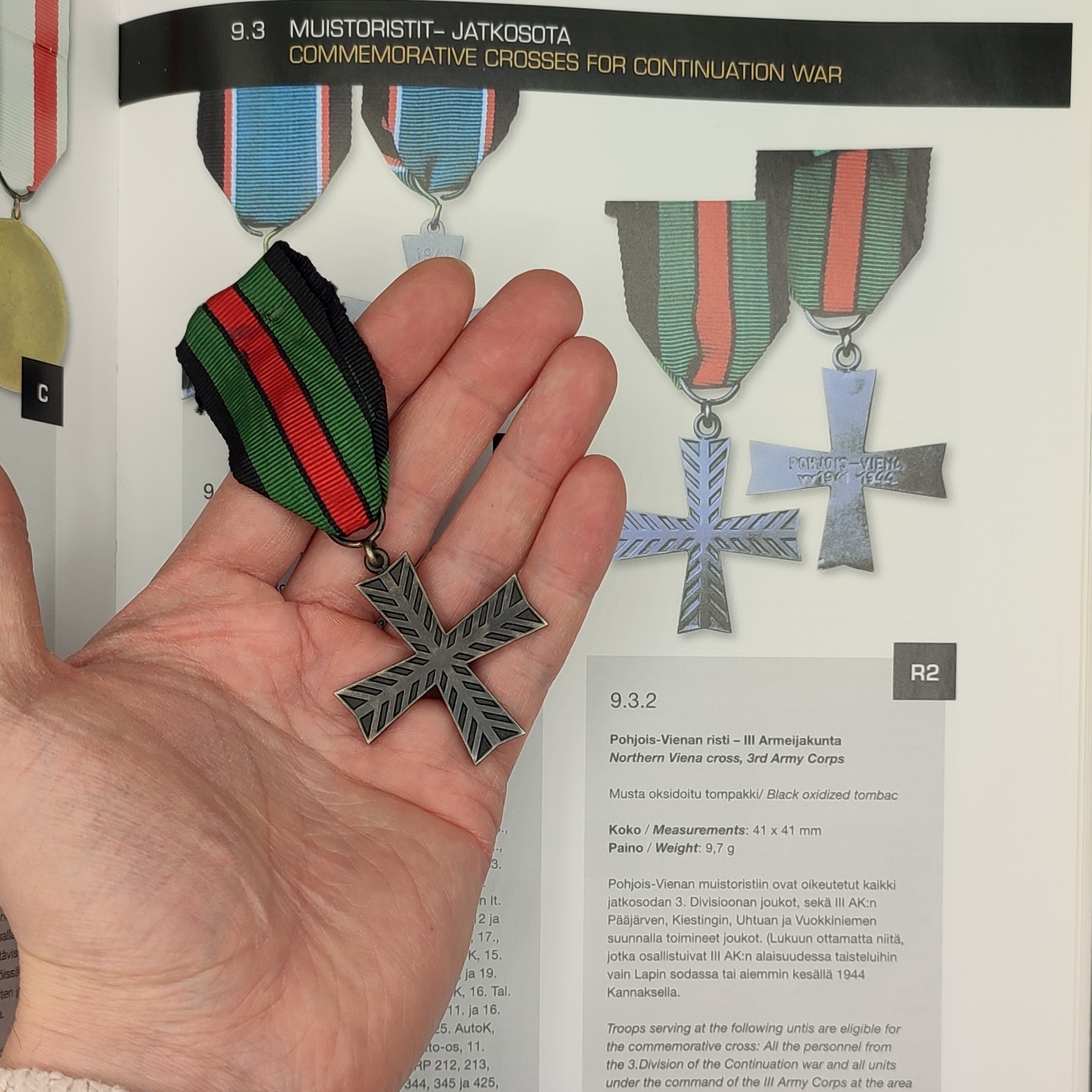 FINNISH WWII CAMPAIGN CROSS OF POHJOIS-VIENA 1941-1944 & CERTIFICATE