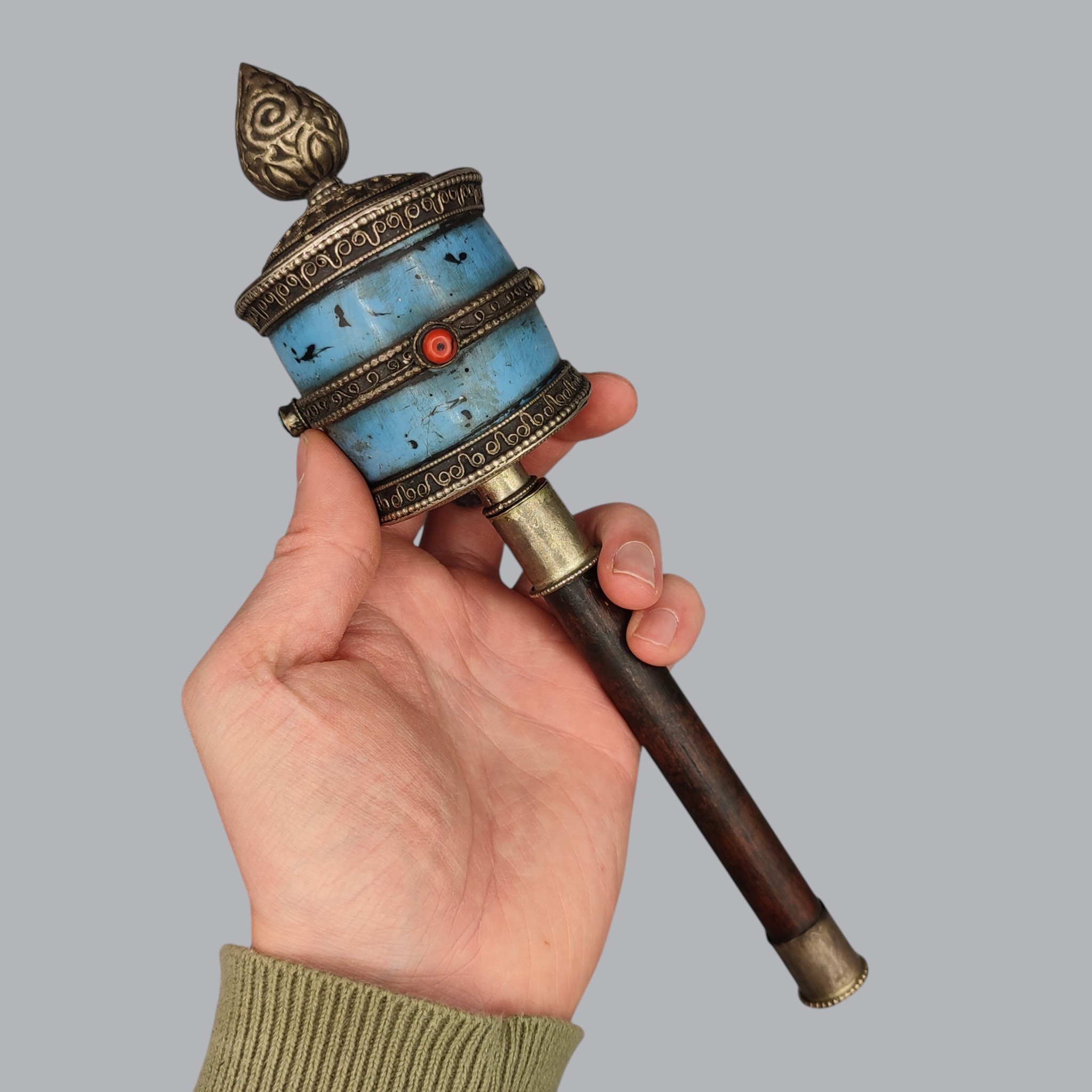 TIBETAN BUDDHIST PRAYER WHEEL