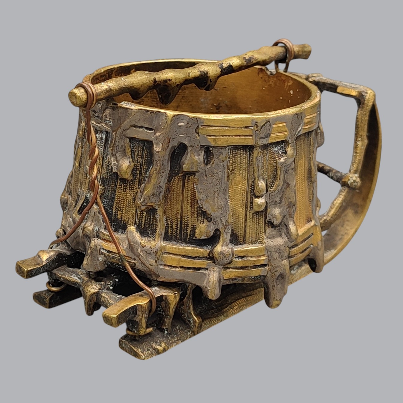 RUSSIAN BRASS SLEIGH ASHTRAY
