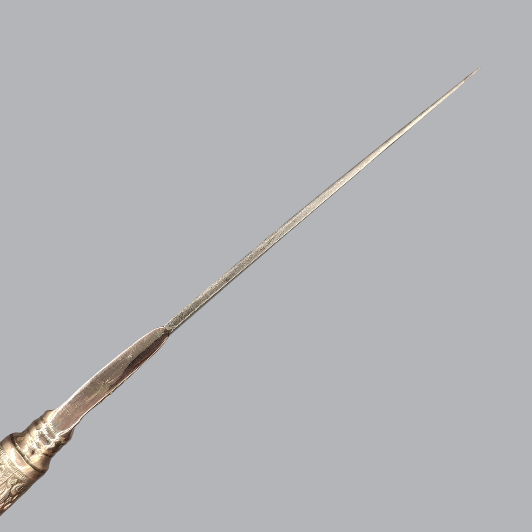 GREEK BALKAN 1800S SILVER-HILTED BICHAQ KNIFE