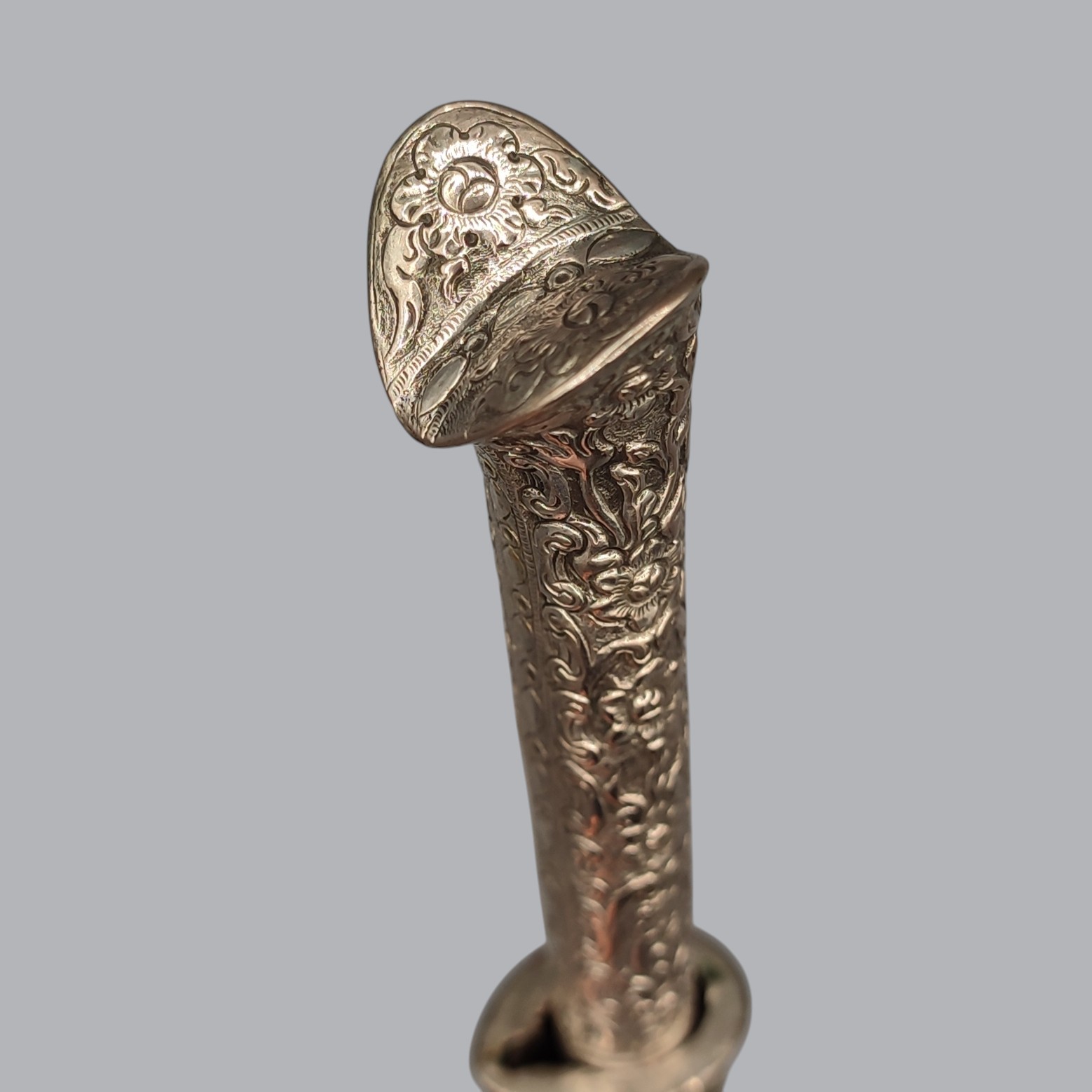 GREEK BALKAN 1800S SILVER-HILTED BICHAQ KNIFE