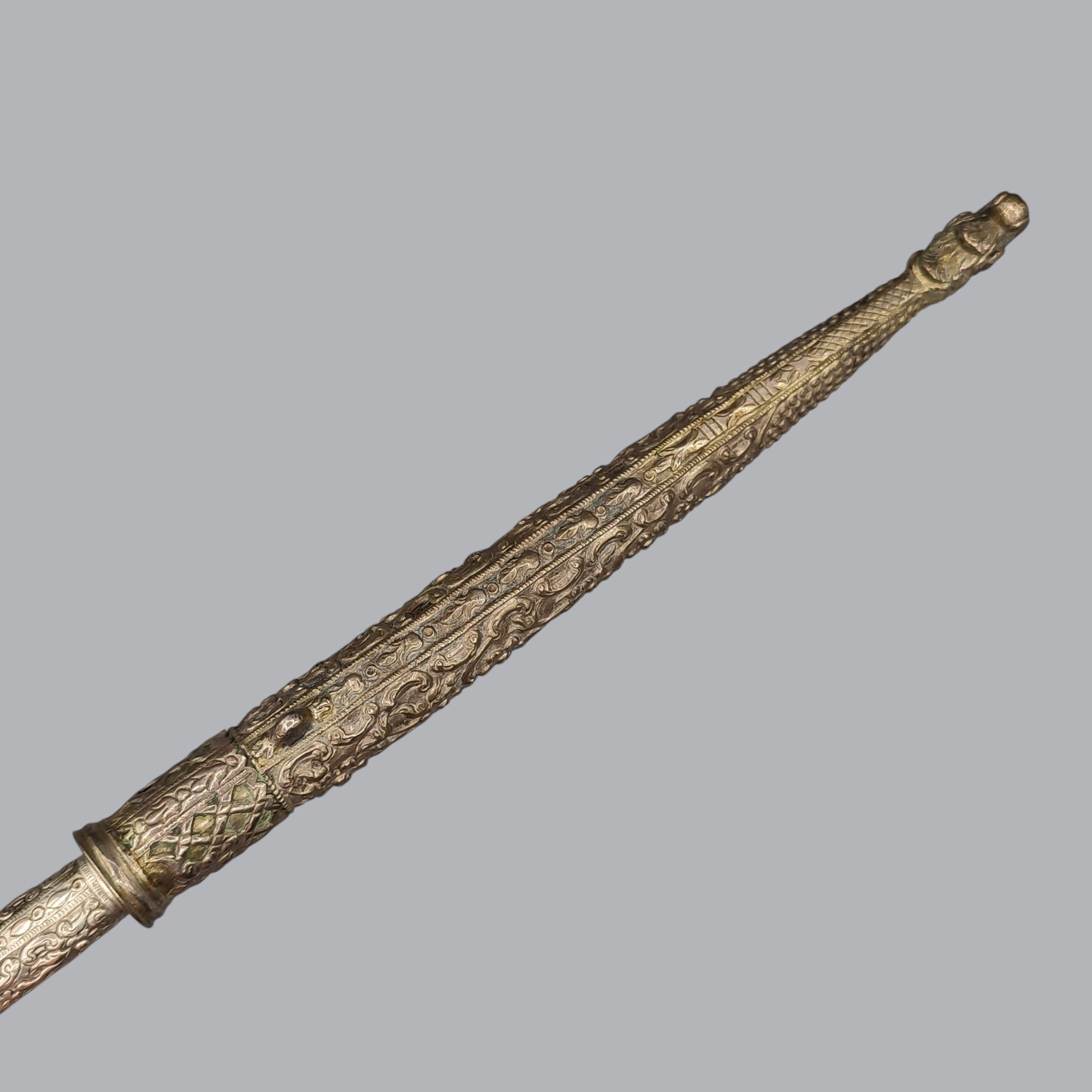 GREEK BALKAN 1800S SILVER-HILTED BICHAQ KNIFE