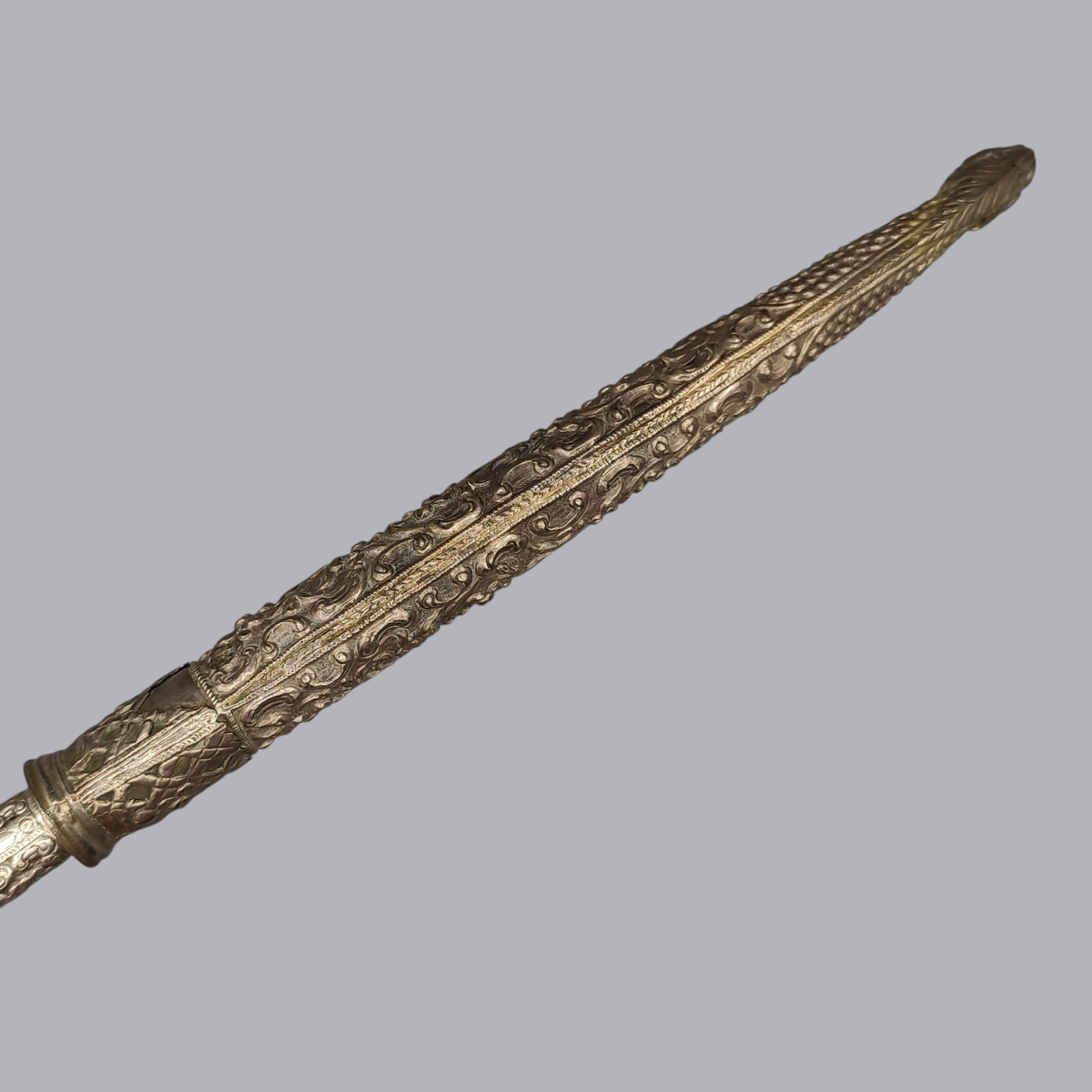 GREEK BALKAN 1800S SILVER-HILTED BICHAQ KNIFE