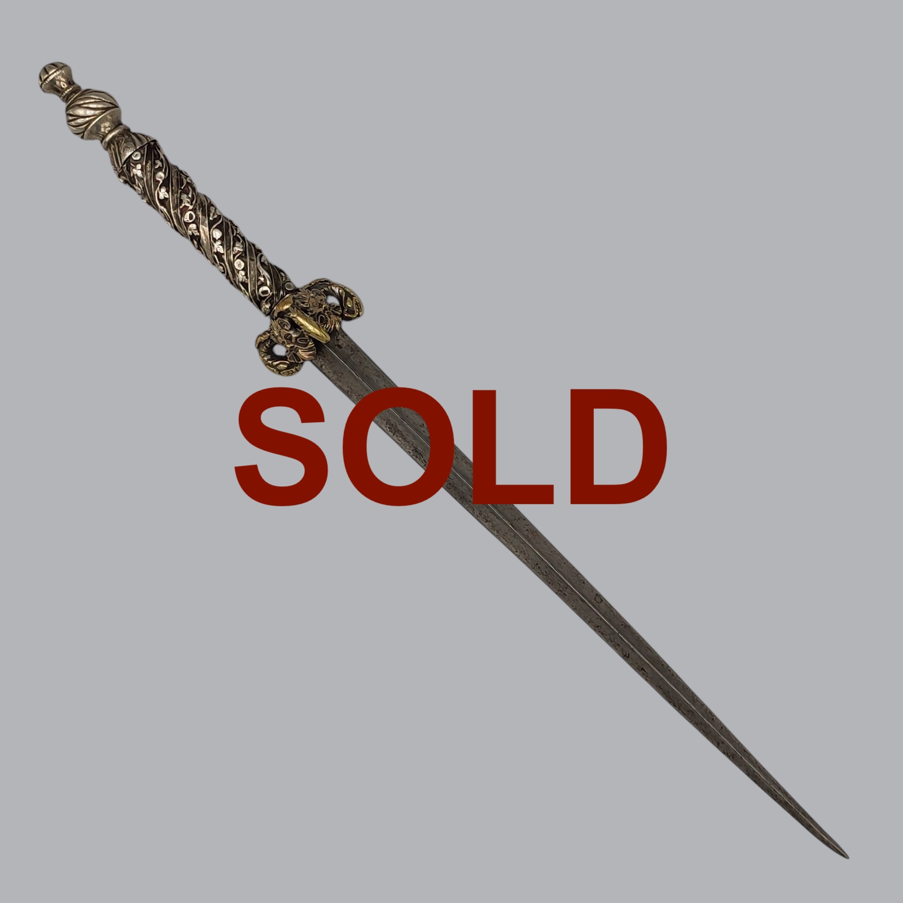 VENETIAN 1600s SILVER-HILTED DAGGER