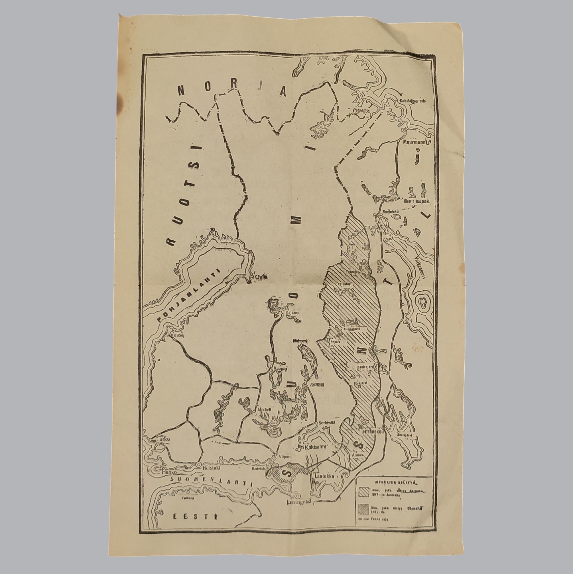 FINNISH-SOVIET WWII PROPAGANDA FLYER OF THE TERIJOKI GOVERNMENT