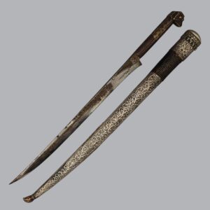 ALGERIAN OTTOMAN FLYSSA KNIFE WITH SILVER SCABBARD