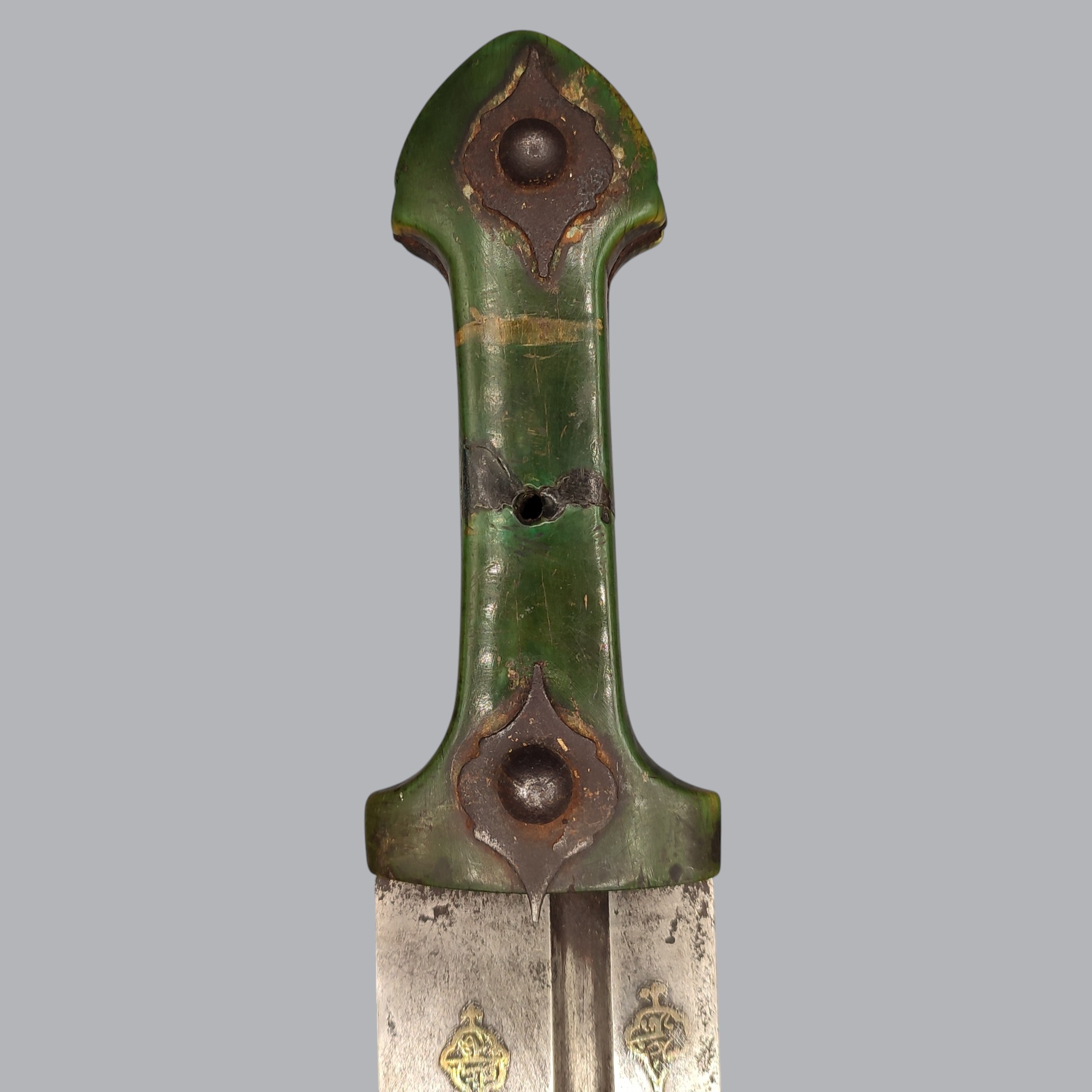 PERSIAN HORN-GRIPPED QAMA DAGGER