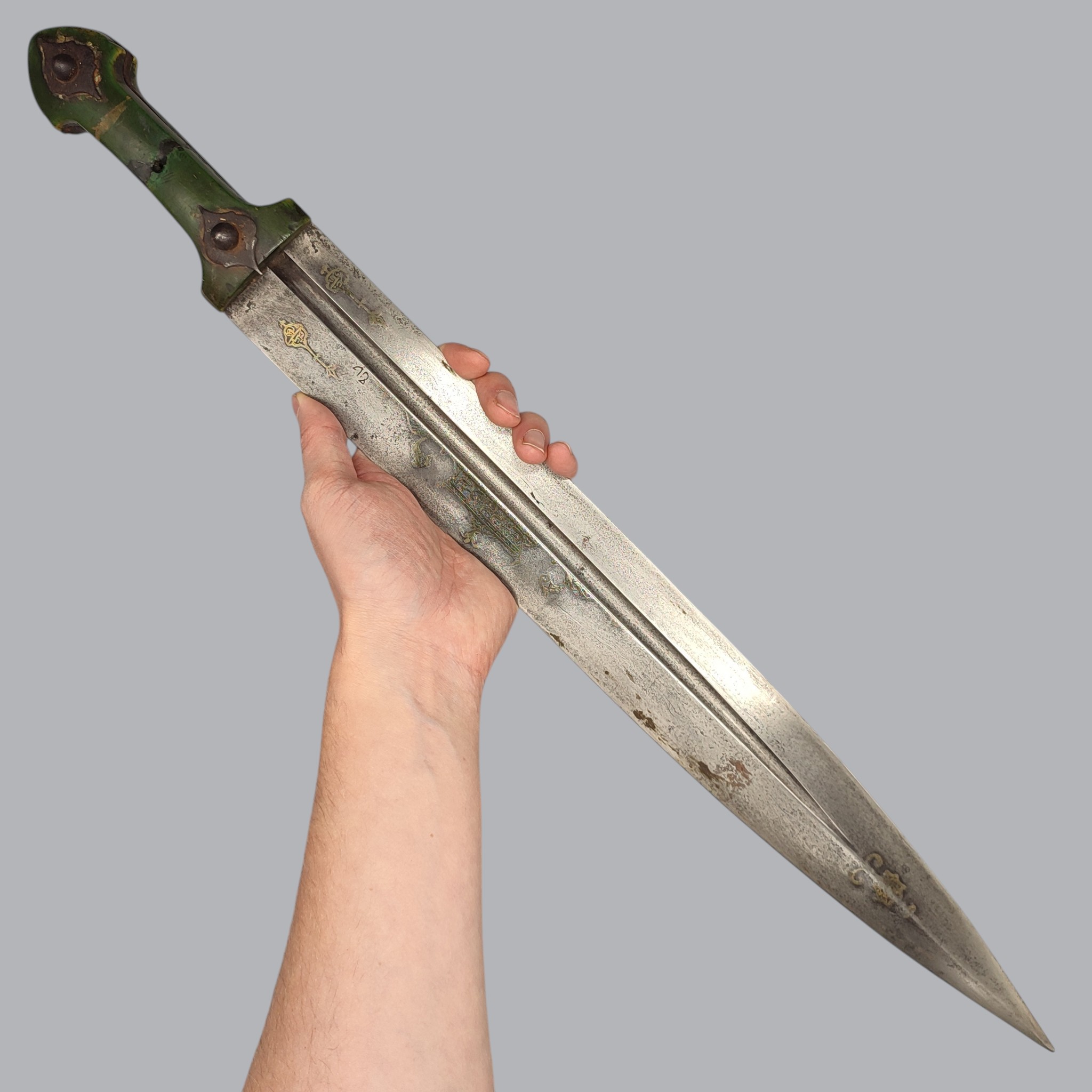 PERSIAN HORN-GRIPPED QAMA DAGGER